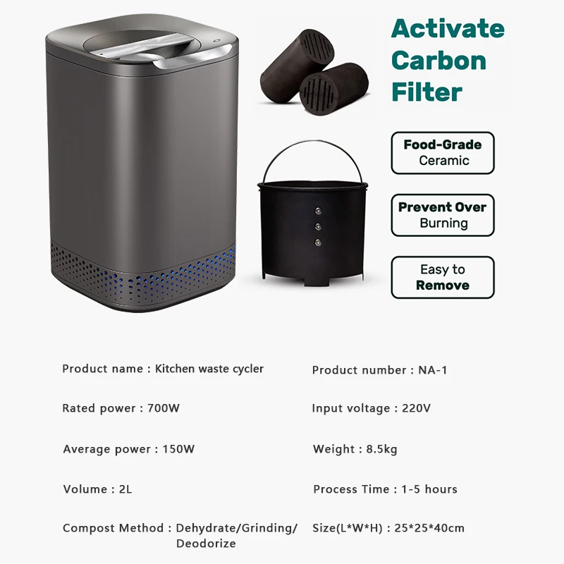 Easy to Use Kitchen ABS Plastic Material Food Waste Recycle Food waste composting machine food waste recycling machine