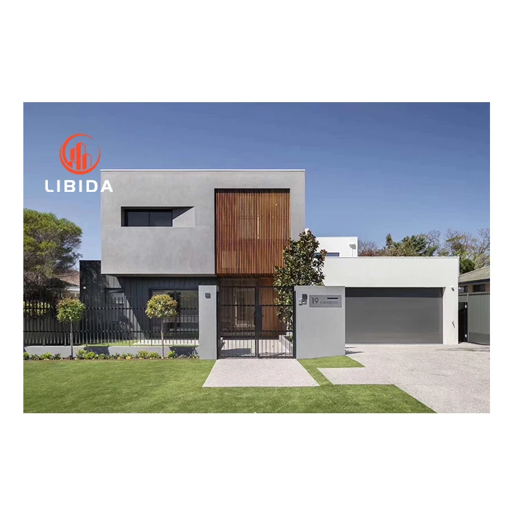 Modern and luxury design light steel fame prefabricated house villa modular home with 4 bedrooms and 4 bathroom for sale