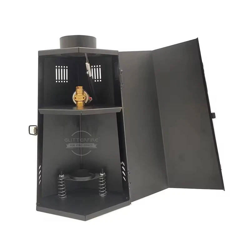 DMX Control Hexagonal Flame Thrower Stage Effect Decoration Fire Machine 80W Flame Projector for Celebration Wedding Event