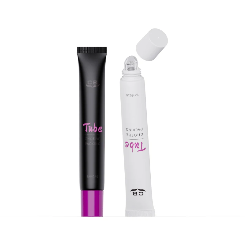New toothpaste-shaped squeezable cosmetic plastic lip Balm lipstick lip care tube with silicone nozzle