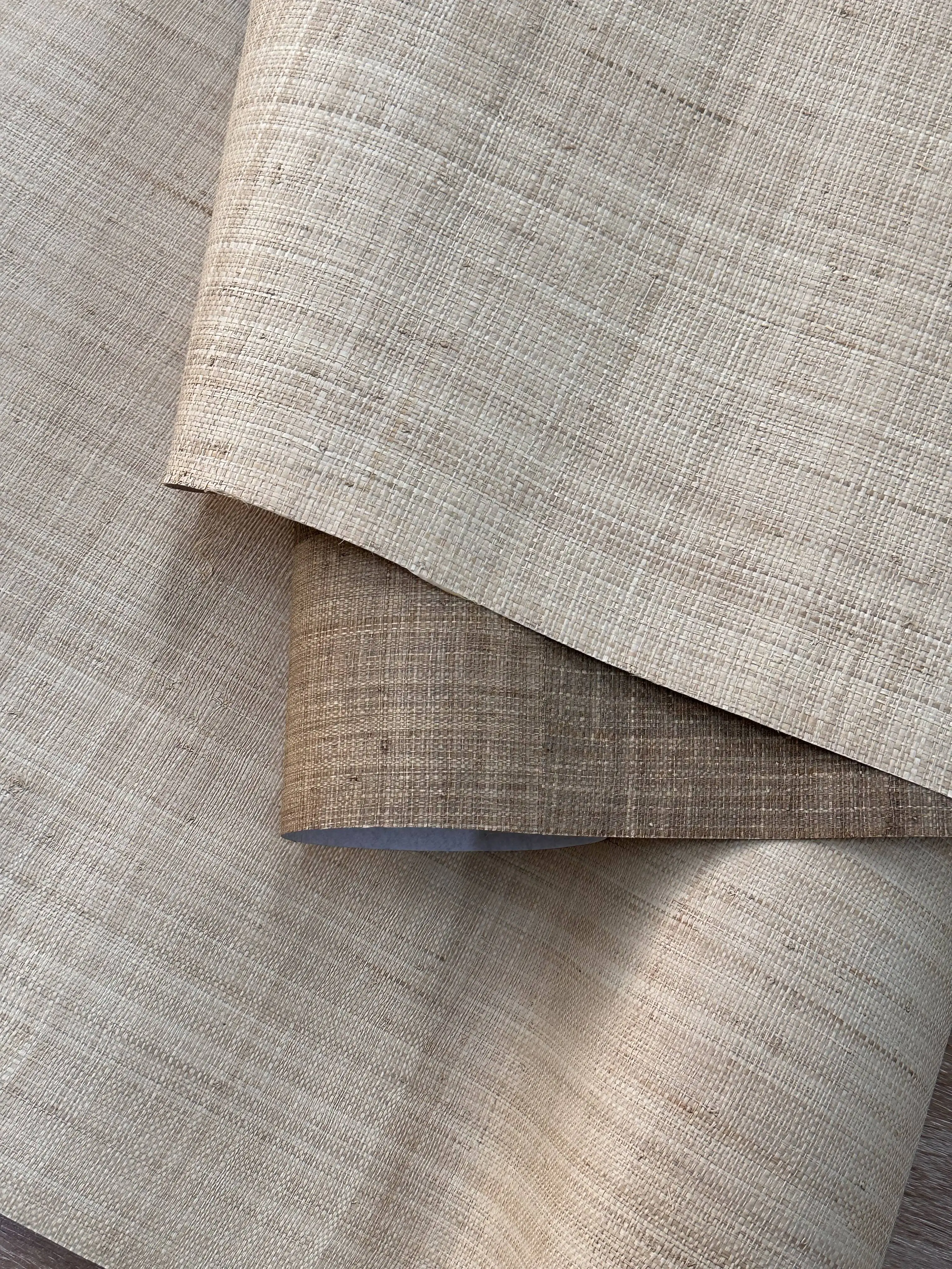 Natural Material Strong Texture Handwoven Bedroom Decoration Wallpaper Grasscloth Raffia Wallpaper