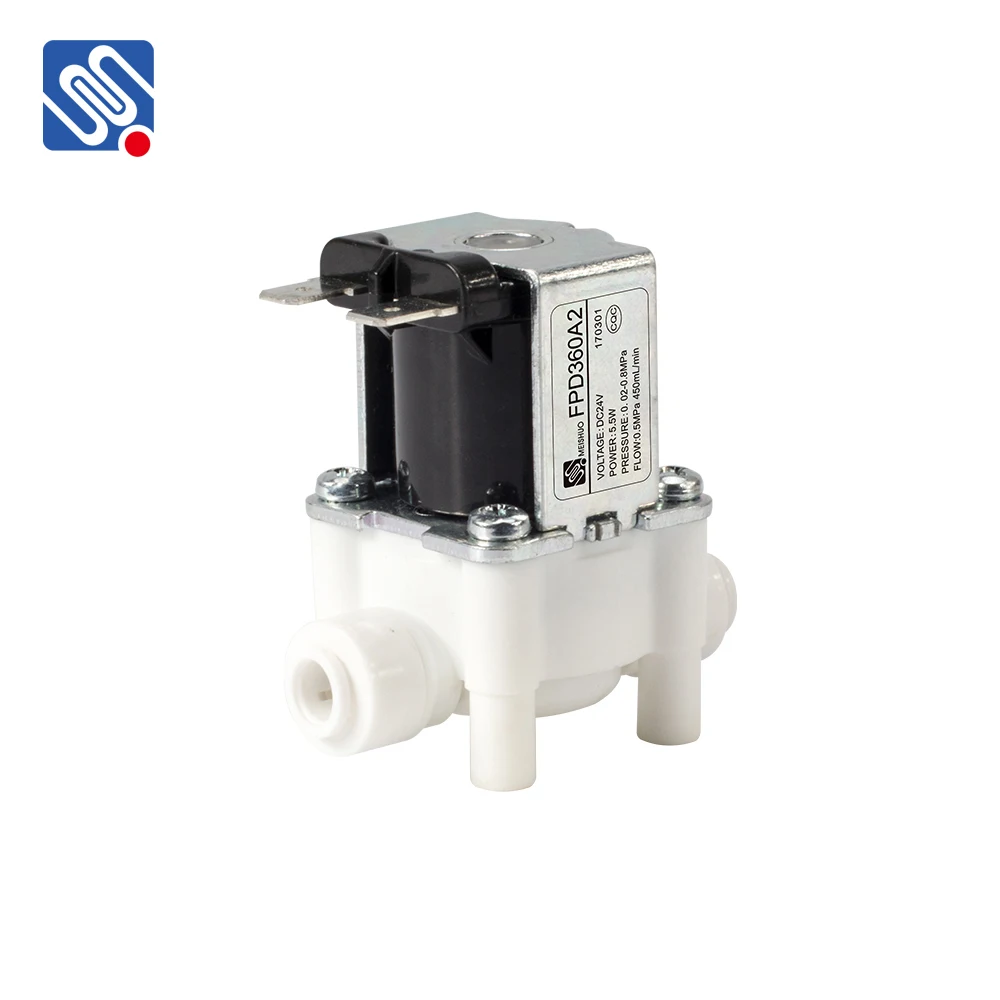 Meishuo FPD360A2 Solenoid Valve 24VDC Plastic Flow Control Flushing solenoid Valve For Washing Machine