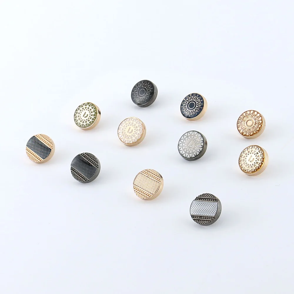 Wholesale Decorative Abaya Design Round Button Bag Cloth Zinc Alloy Cover Custom Logo Metal Thobe Press Button Snap for Clothes