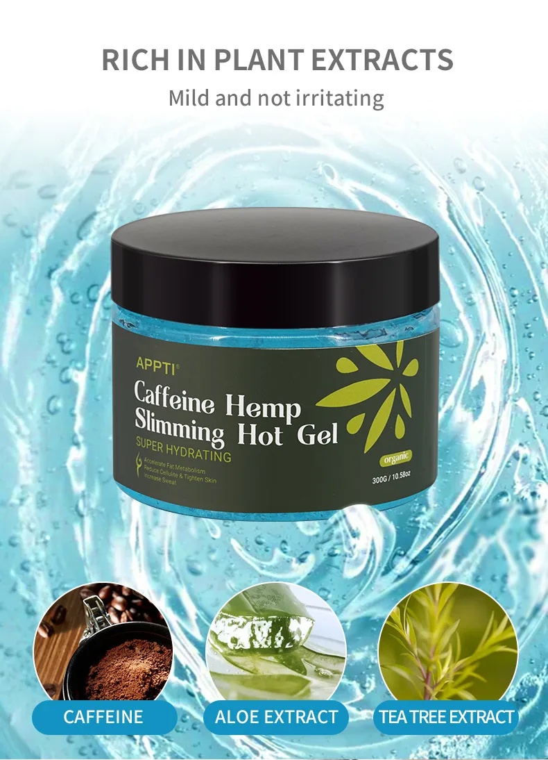 Private label anti cellulite Fat Burning caffeine slimming hot gel