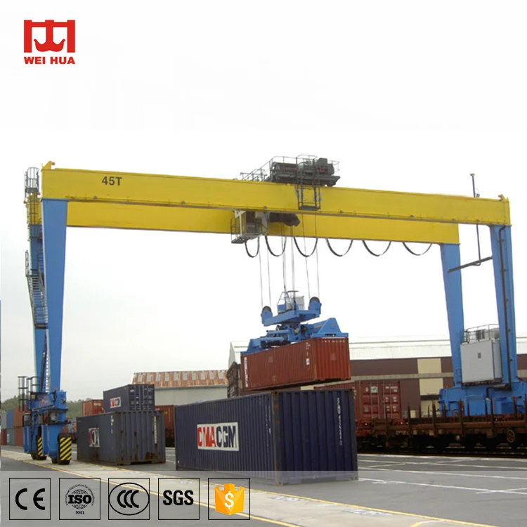  Weihua Высокое качество 30 тонн 40 45 50 RTG резиновый Тип Козловой Кран