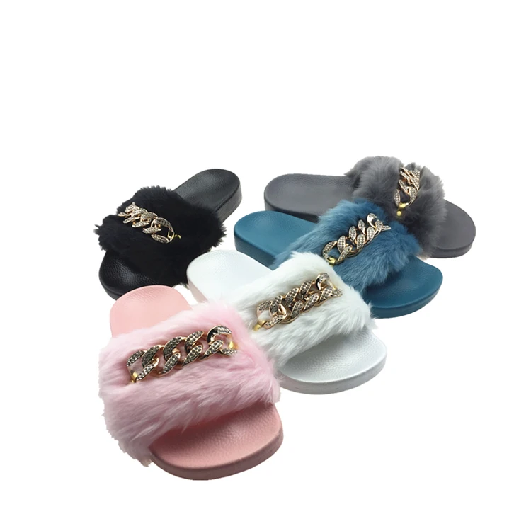 Slippers Women Wholesale Lady fashion shoes Mink Sandals Fur Slides