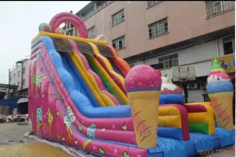 Outdoor Inflatable Slide Commercial Inflatable Candy Slide Funny Bouncy Dry Slide For Kids