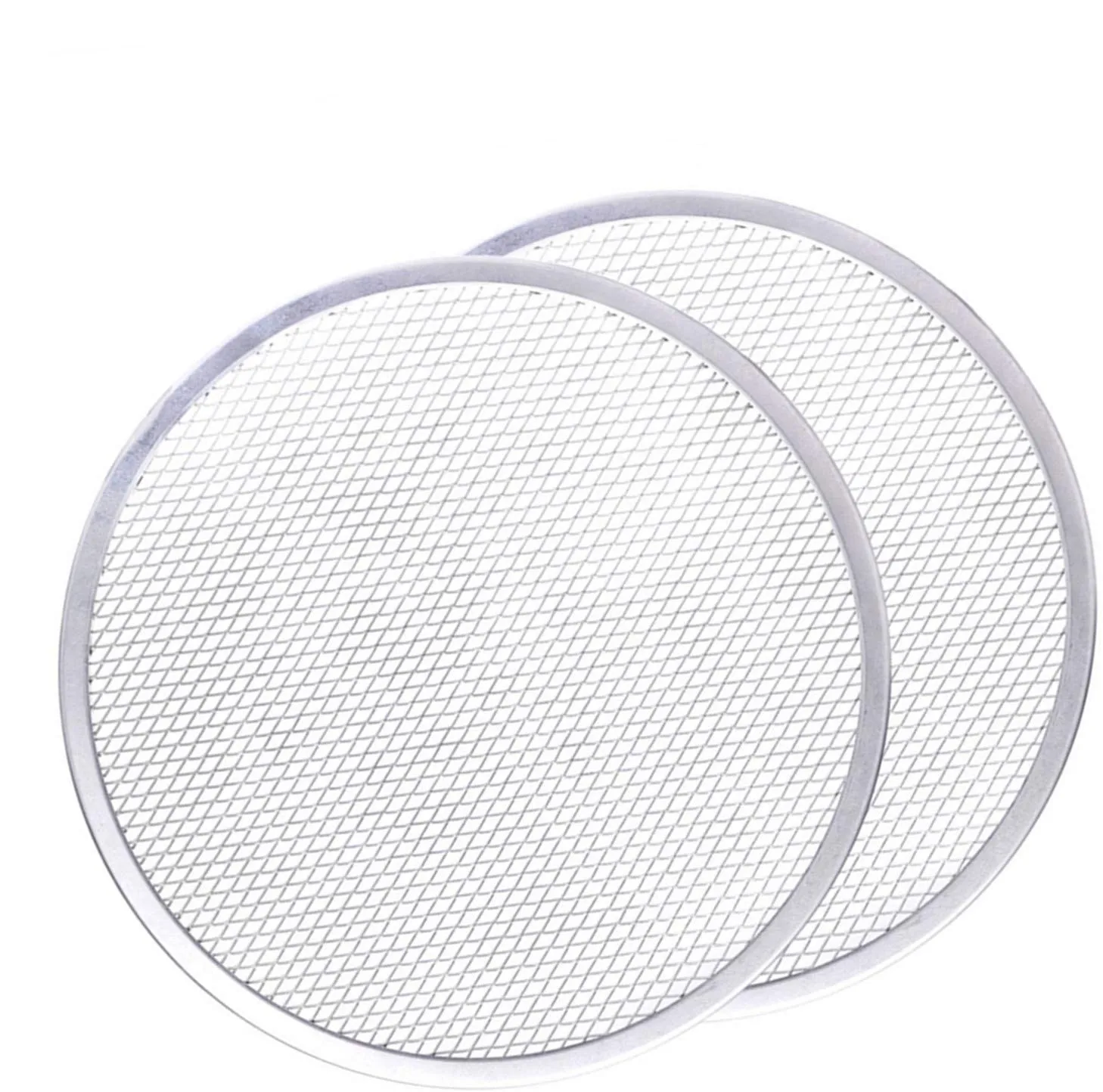 6-22 inch aluminium screen pizza stone non stick mesh net baking tray