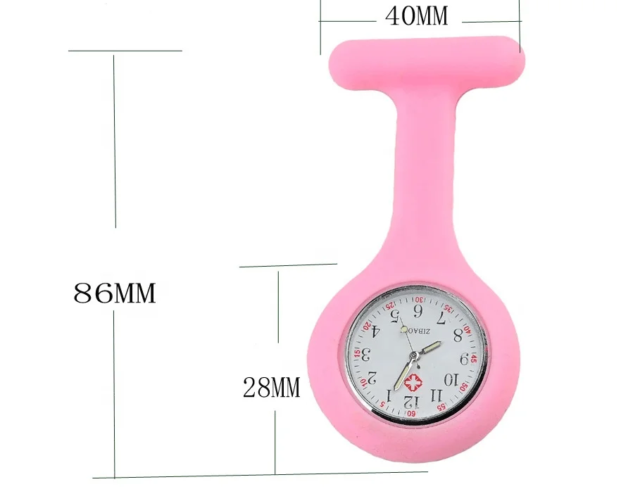 Mix Color Portable Silicone Nurse Watch With Safety Brooch For Nurse Accessories