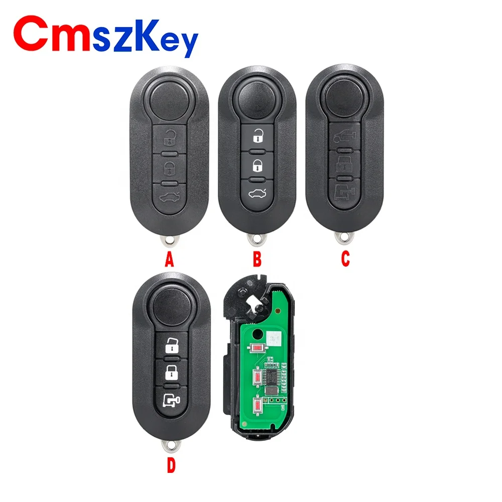 For Fiat 2014-2018 500L 2010-2018 Doblo 3 Button Remote Key Fob 433Mhz PCF7946 D System