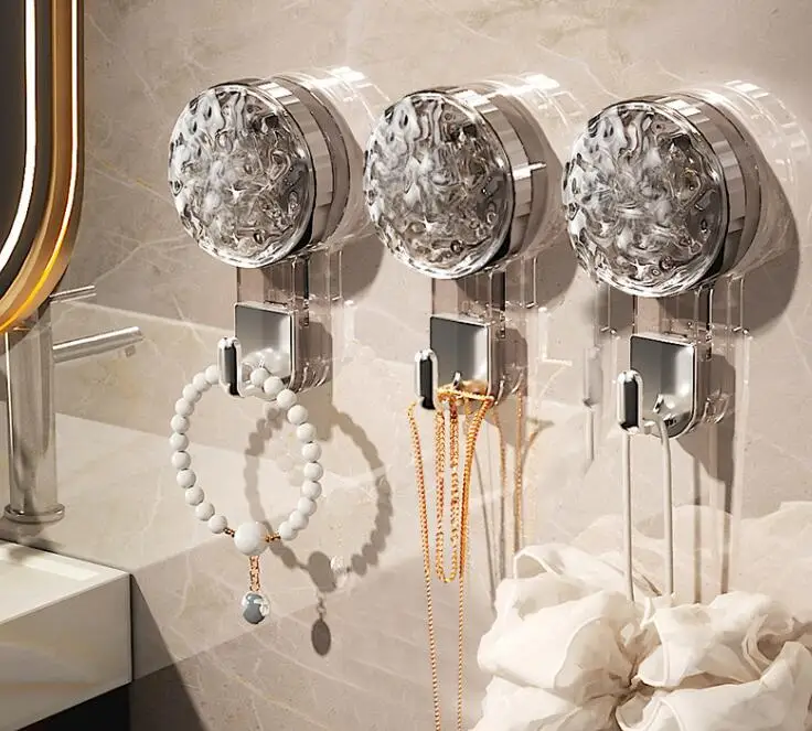 High Quality Plastic Vacuum Suction Cup Hooks Holder Living Room Multifunctional Self Adhesive Hooks for Bathroom