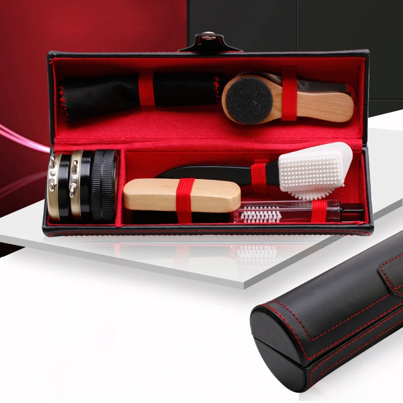 Luxury hotel use Leather Shoe Care kits 10 Piece Set Black Colorless Shoes Oil Cleaning Men Leather Shoe Cleaning Clean Kit