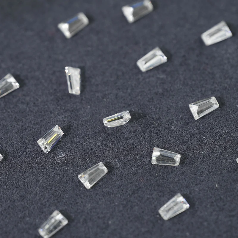 SICGEM Loose Moissanite Trapezoid Melee 4mm 5mm 6mm Gemstone 50 Pcs 100 Pcs White Colorless Moissanite for Jewelry Making
