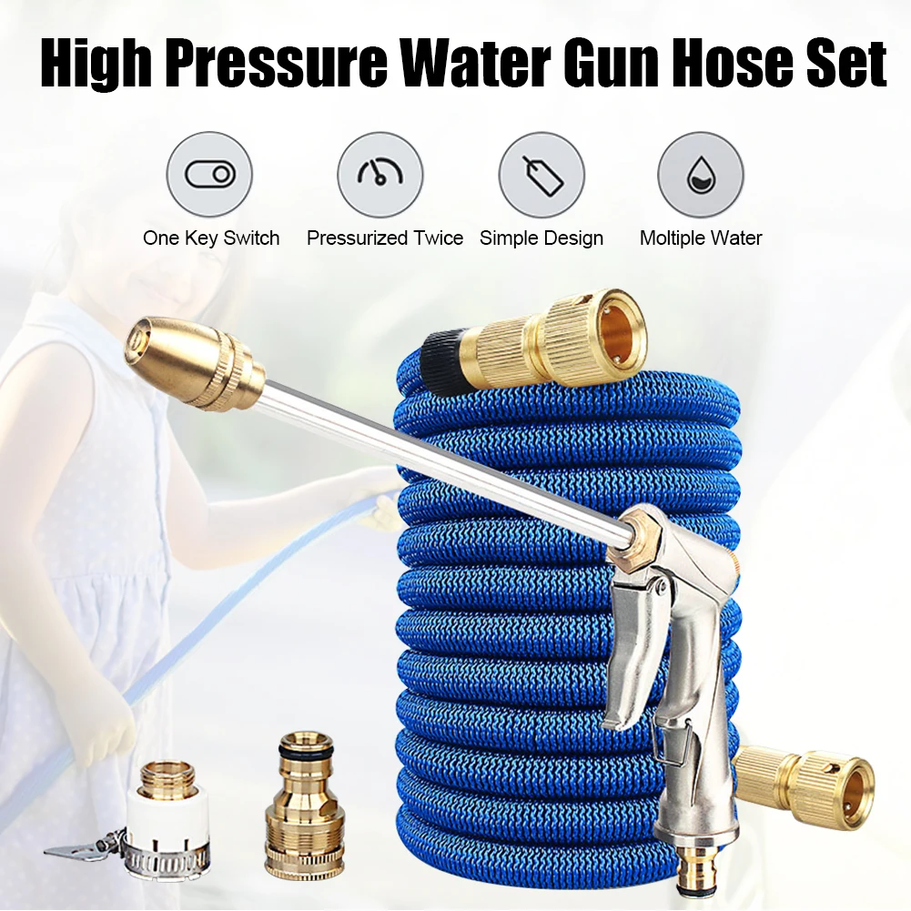 2.5/5/7.5/10M Expandable Garden Hose with Water Gun Adjustable Nozzle Flexible Pipe Hose High Pressure Sprinkler Foam Car Wash