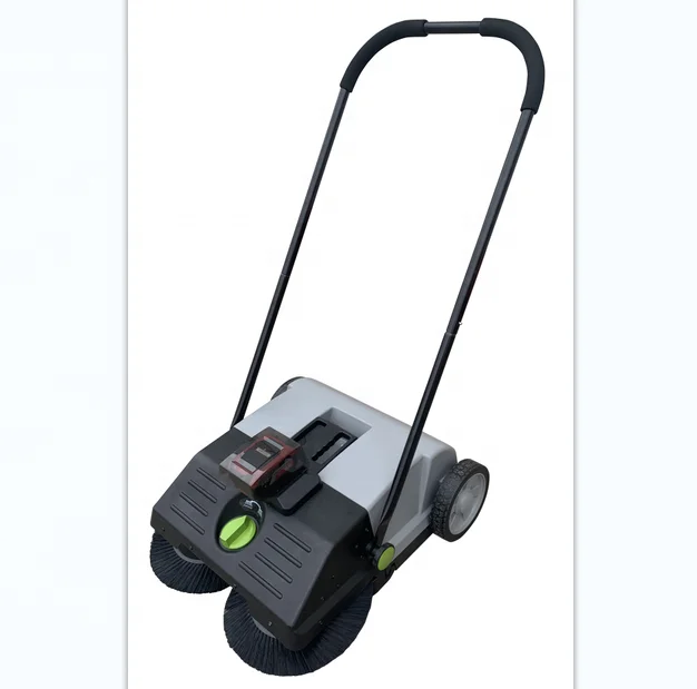 High-capacity cordless electric broom for cleaning large debris in synthetic grass