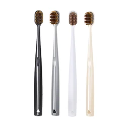Wide toothbrush head 48 brush hole Better cleaning power Gold bristle soft bristles brush Men Flame brush wire