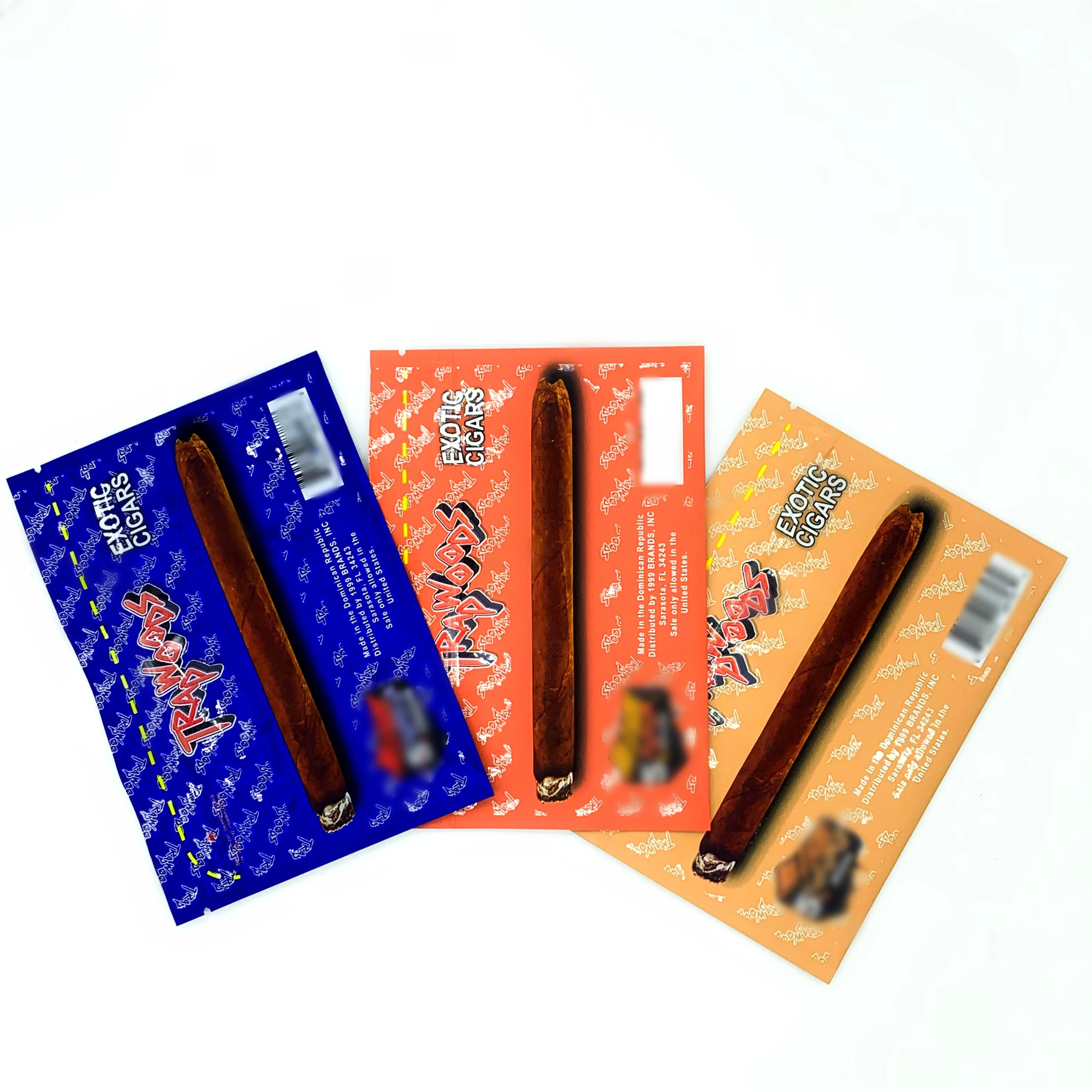 Custom Smell Proof Heat Seal Mylar Foil Bag spot uv mailer bags Cigar Packaging Bag with Ziplock for Tobacco