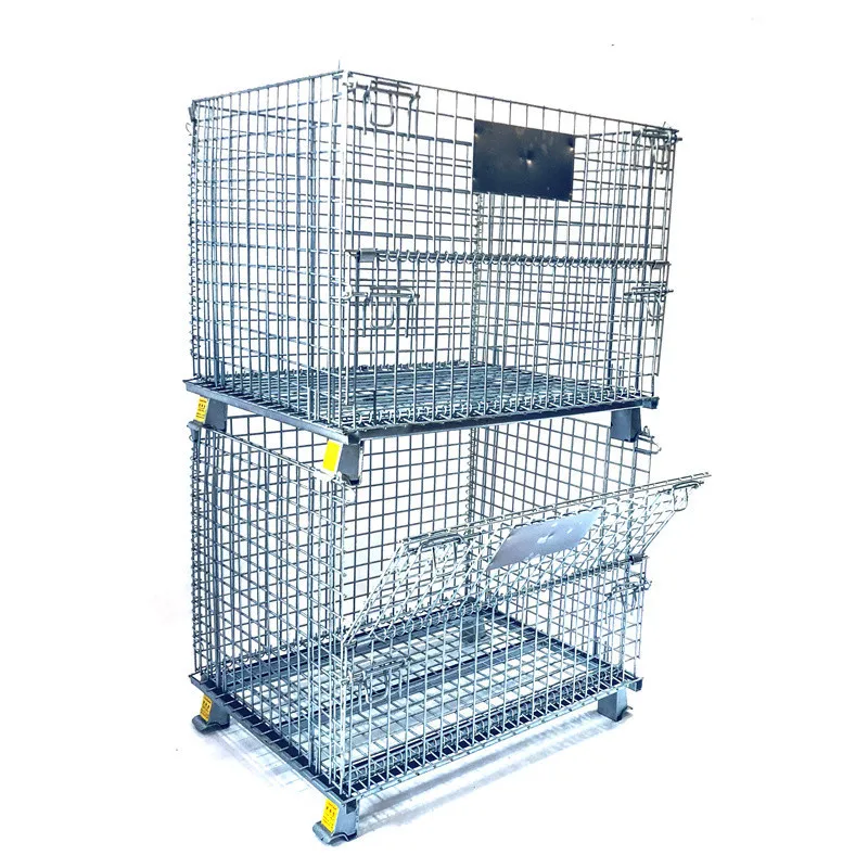 Heavy Duty Customized Collapsible cargo & storage equipment for industrial bottles storage,Folding Metal Wire Mesh Container