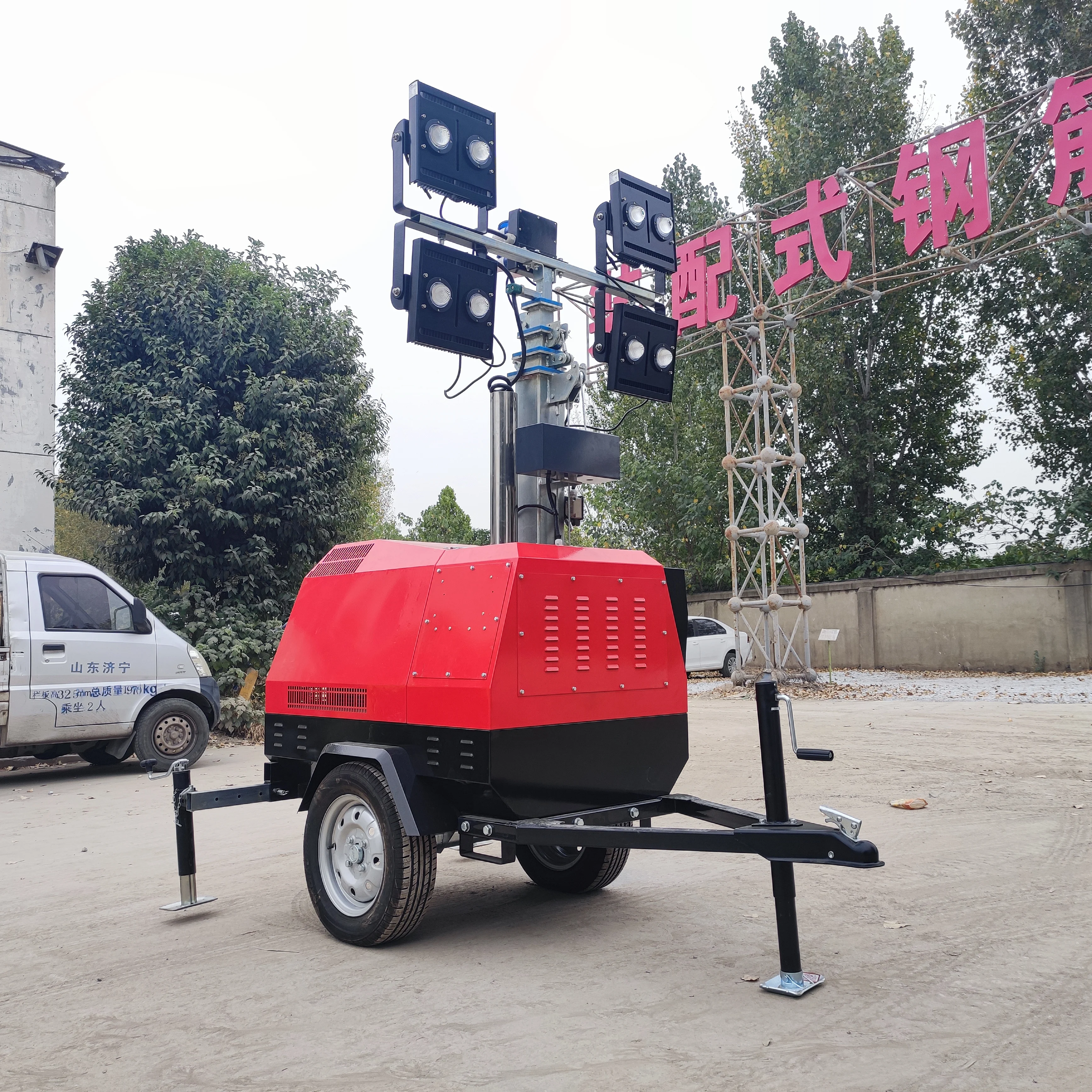 Hot sale diesel light tower engineering lighting telescopic mast mobile trailer portable led portable generator lighting tower