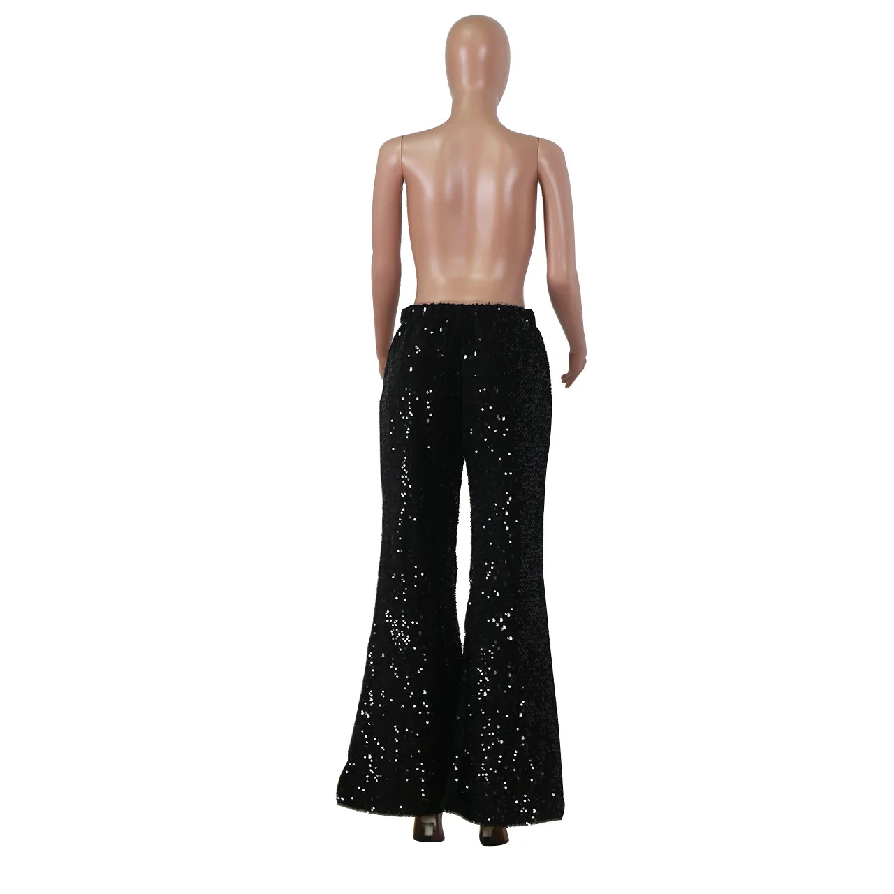 Hot Sale Flare Pants Womens Sequin Wide Leg Pants Fashion Club Wear Dresses Women Bell Bottom Pants
