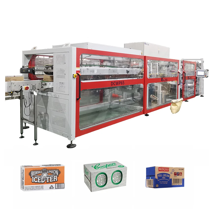 High speed carton packer water production line linear wrap around case packer bottle carton packing machine
