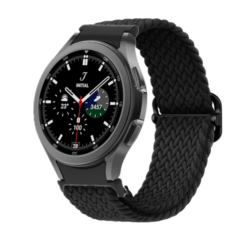 Suitable for Samsung Galaxy watc4/5 pro sliding buckle elastic woven nylon loop strap 40/44/45mm