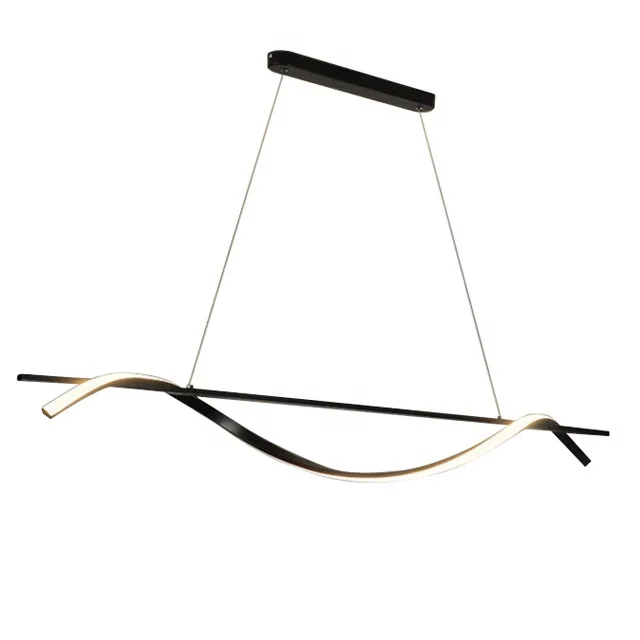 Modern Decorative Iron Home Hotel Personality Linear Creative Hanging Hanging Lde Dimmable Pendent Chandelier Pendant Light