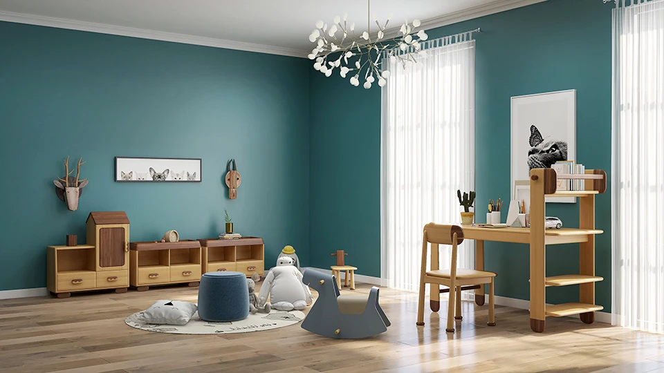 Solid Wood house cartoon design cabinet storage set lovely cute furniture for baby room child kids toddler toy container closet