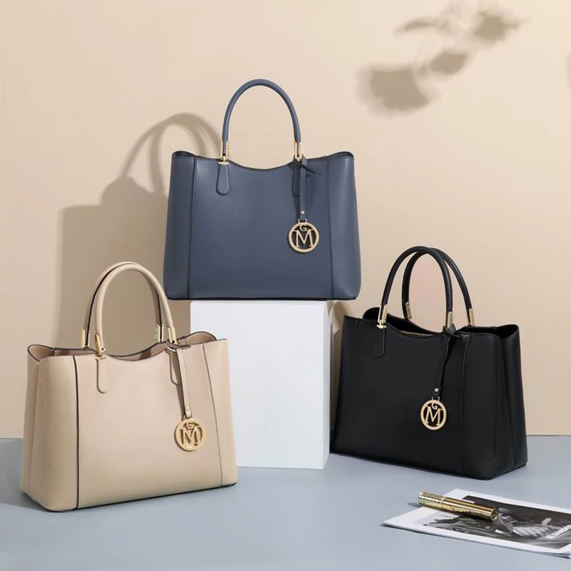 classic women contrast color leather shoulder handbags bag for women female ladies hand bags