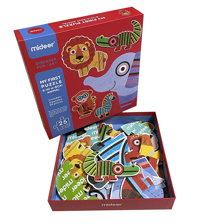 kids cardboard diy learning puzzle