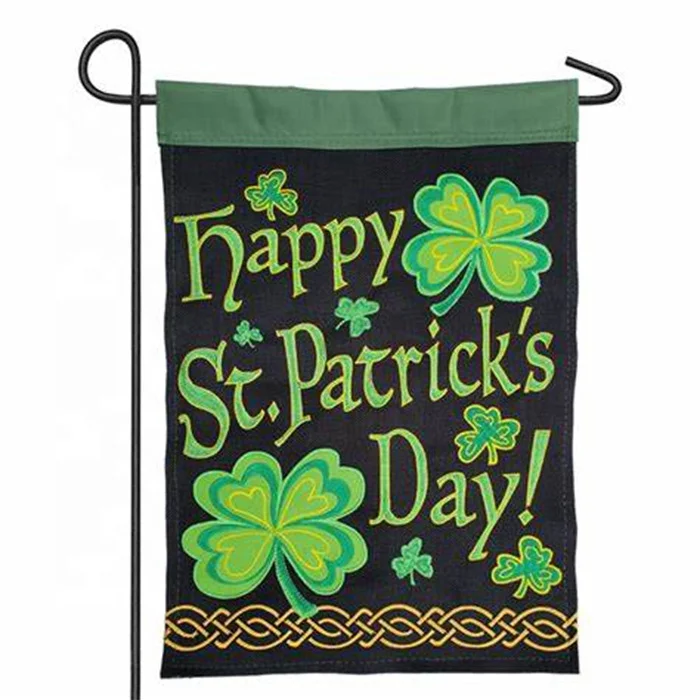 Cheap 12*18 inch st patricks garden flag, wholesale festival decor flag