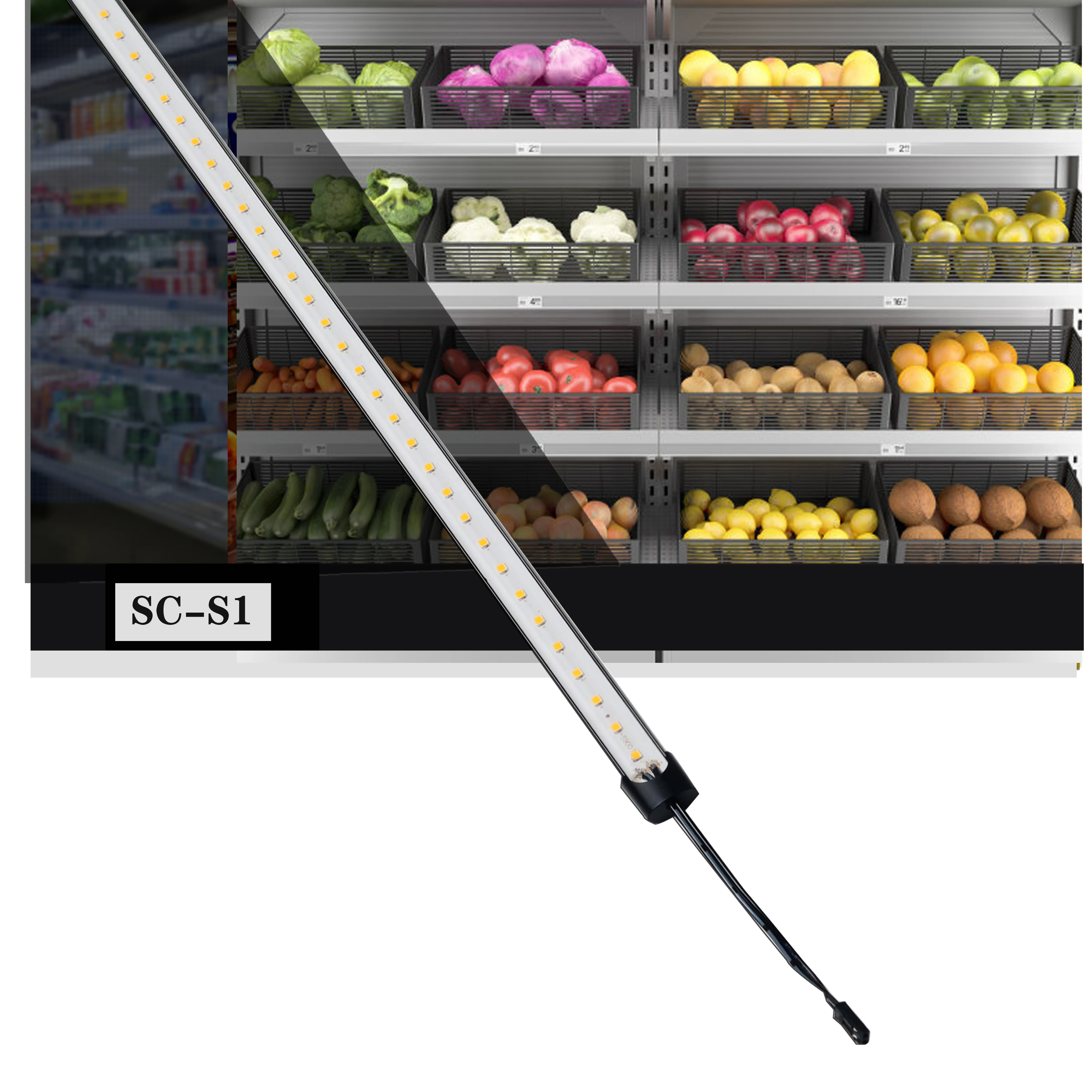 Led Freezer Light DC 2700K Warm White Cabinet Light Led Aluminium Material Led Cabinet Shelf Light With Magnet