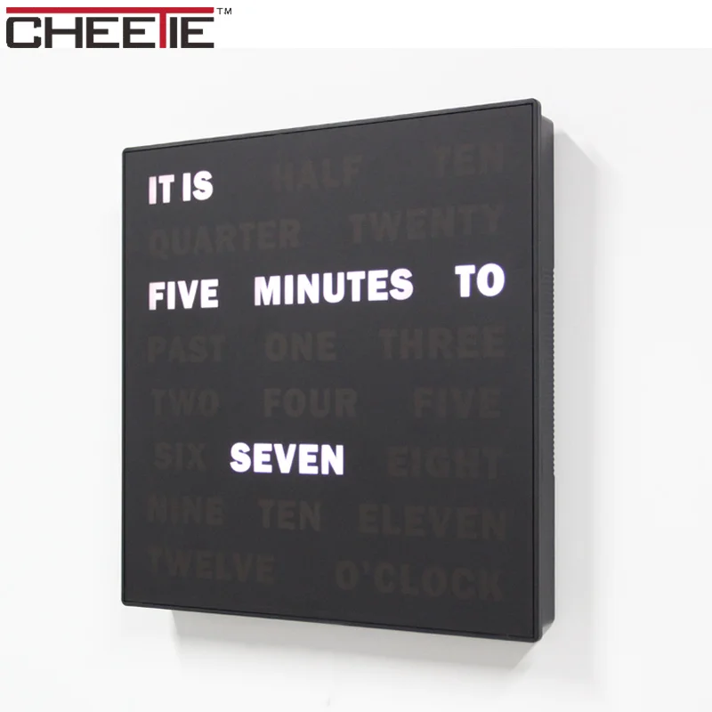  Cheetie простой дизайн декоративные текстовый дисплей настенные часы LED слово для