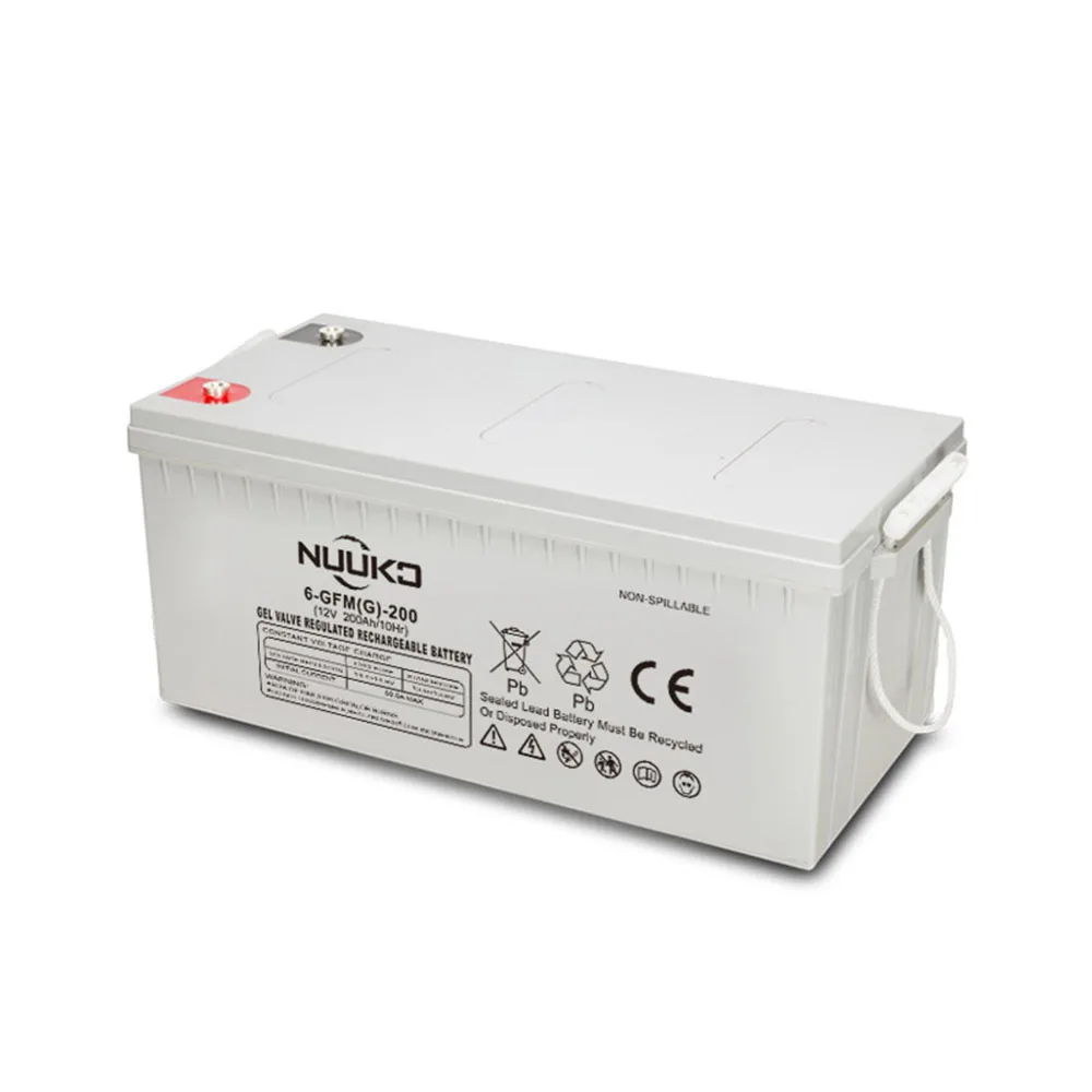 NUUKO solar battery 12v 200ah 12V 120AH 50% Capacity Solar Battery Gel Battery For Solar Project