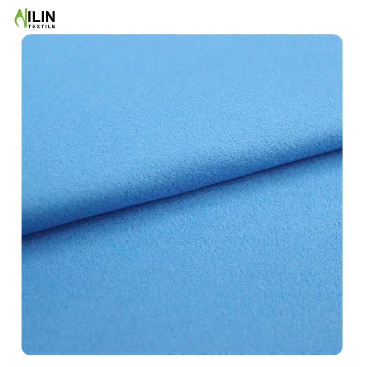 90% polyester 10% polyamide double side brush plain suede fabric