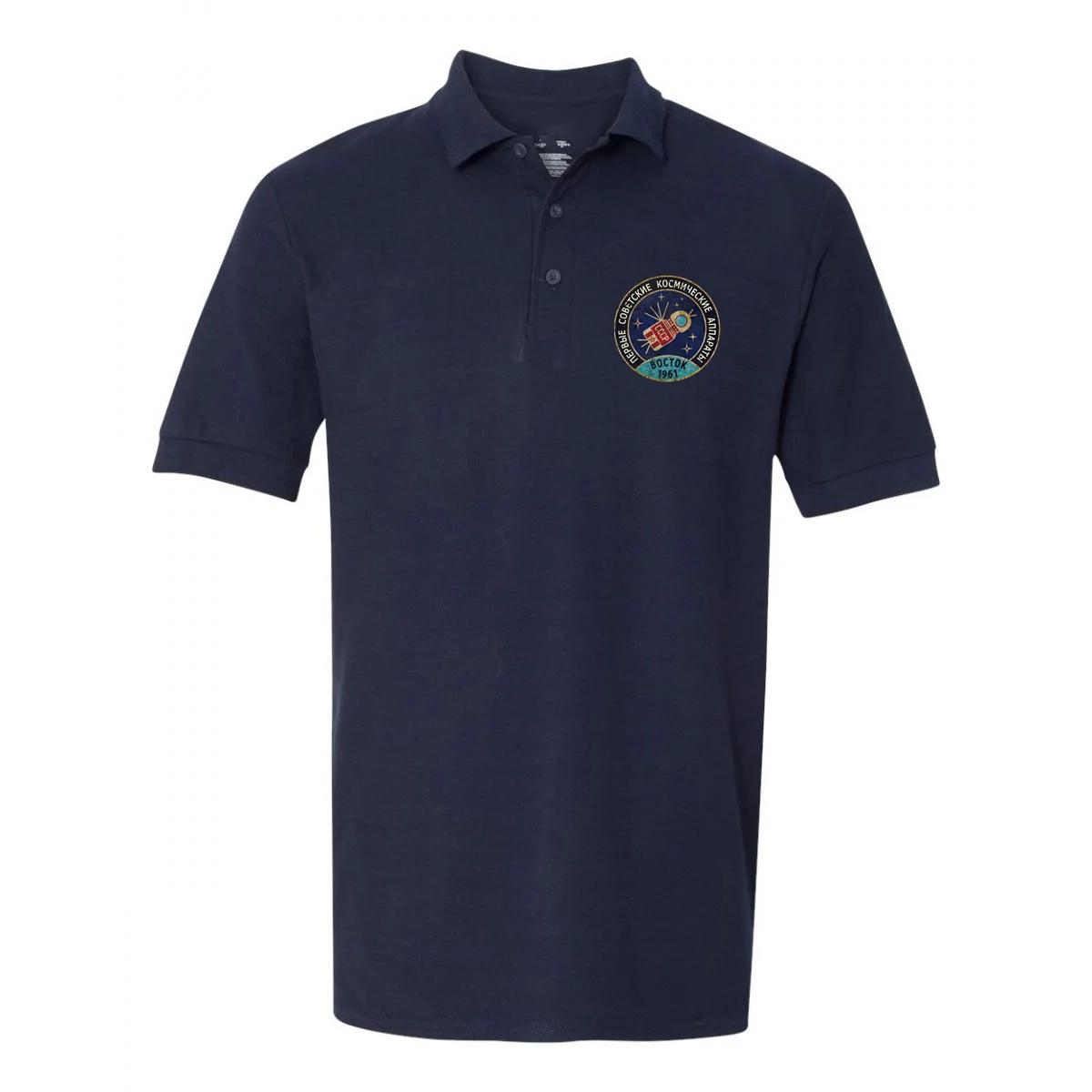 
Men Women Polo Shirts Homme Chemise Retro Russia CCCP Yuri Gagarin Boctok 1961 Blue Badge Design Vintage Space Exploration Prog 