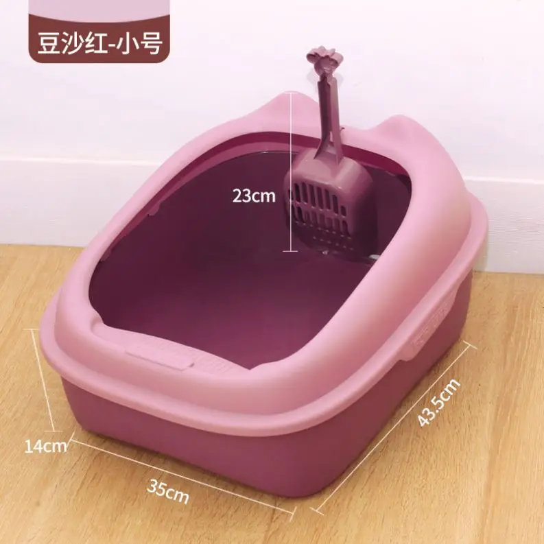 Manufacturers direct semi-enclosed cat litter pan cat toilet with litter shovel