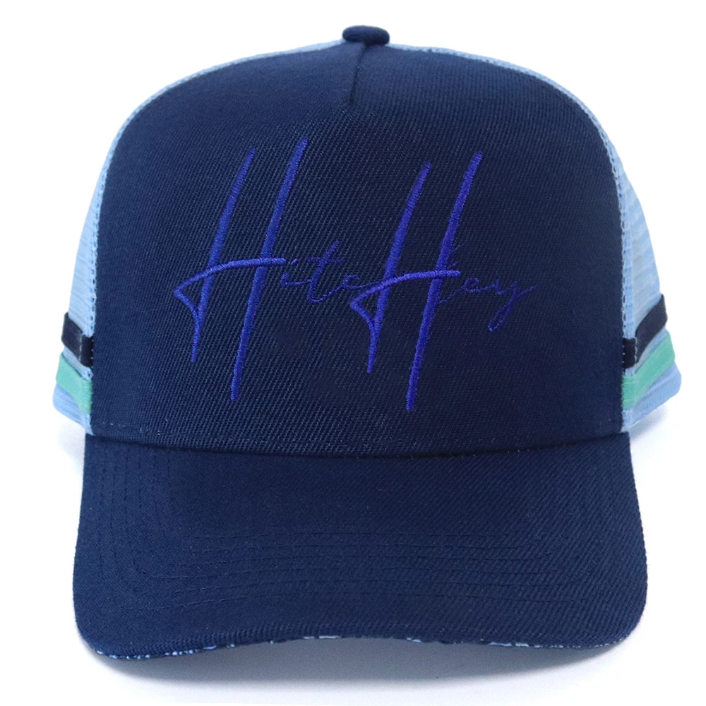 Wholesale Custom High Profile Trucker Hat Australian Style Customize Mesh Hats Custom Embroidery 100% Cotton Logo Trucker Cap