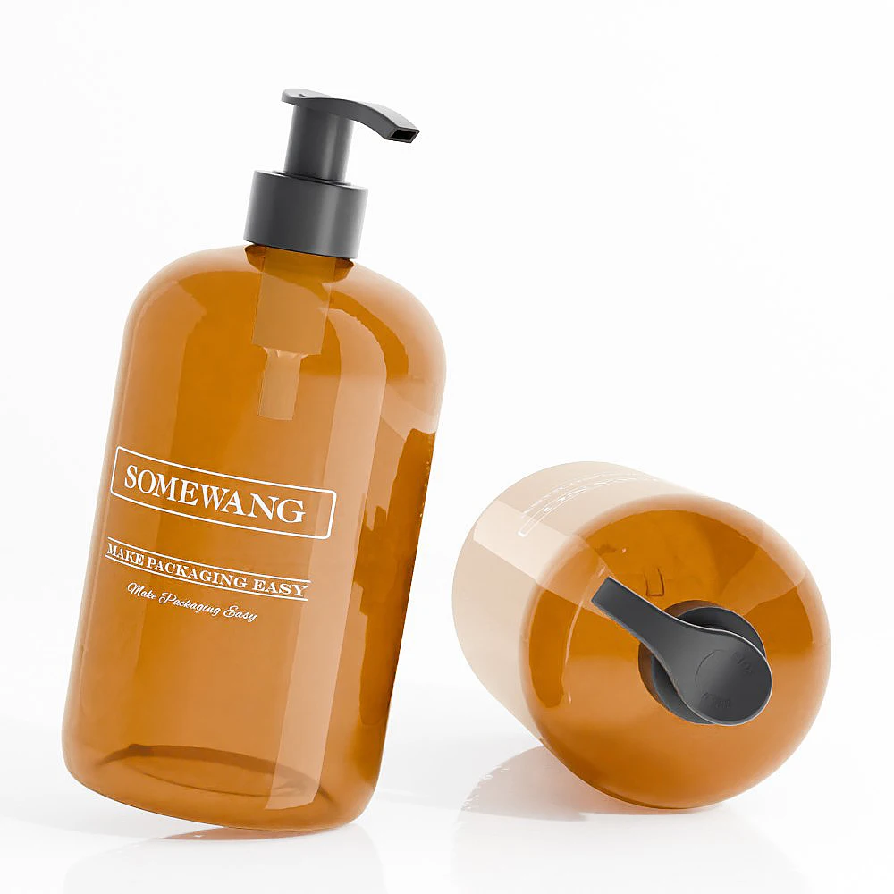 500ML 950ML Cosmetic Packaging Lotion Spray Pump Plastic PET Bottle Shampoo Hair Wash Skin Care Customize shape color