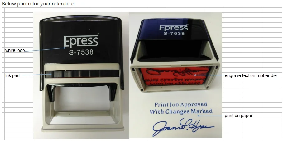 Hot Sale Custom Big Size Stamps 75 * 38 mm Rectangle Office Self Inking Rubber Stamp Automatic Fiscal Personal Logo Stamps