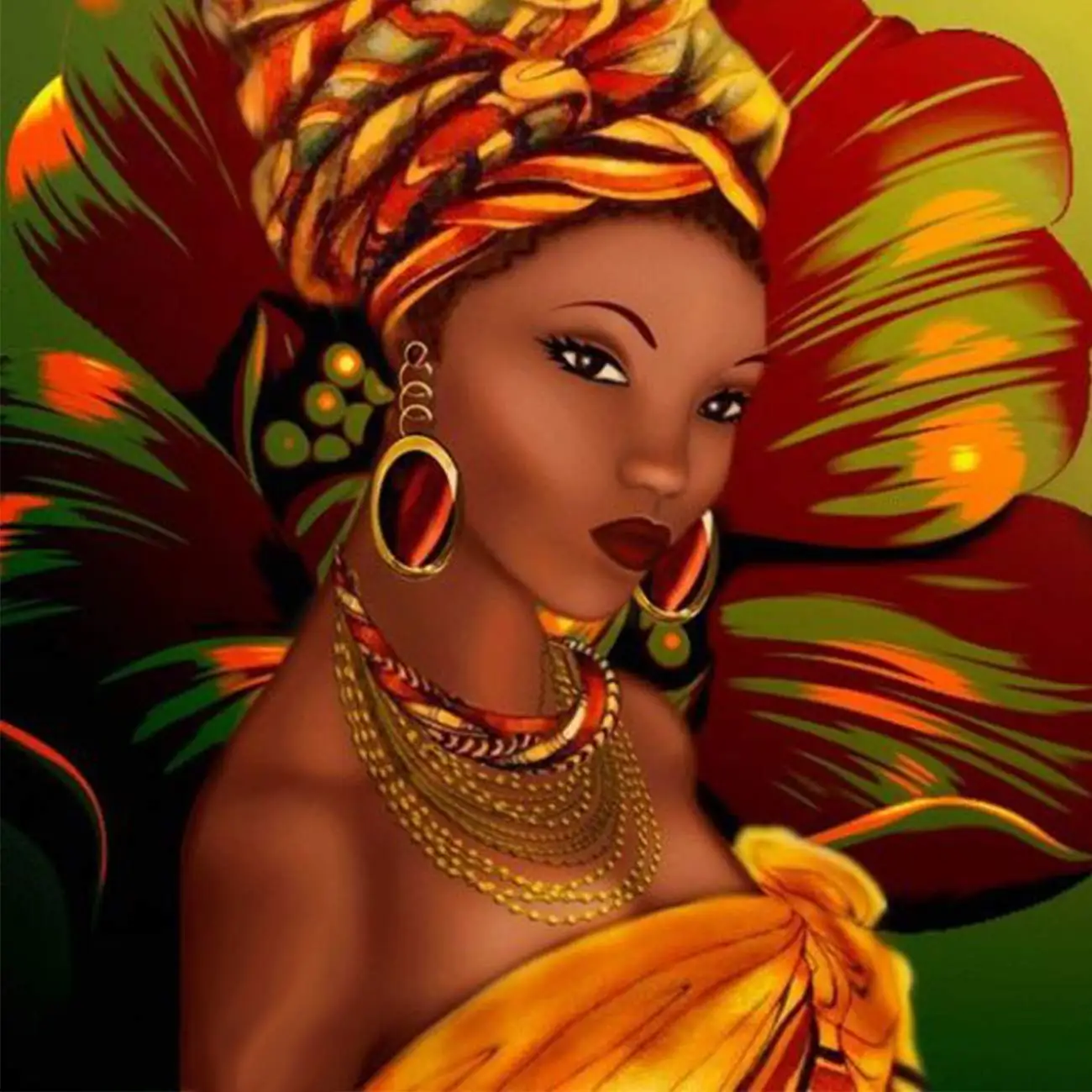 5D Diy Diamond Painting Custom African Girls Canvas Painting Wall Art for Bedroom