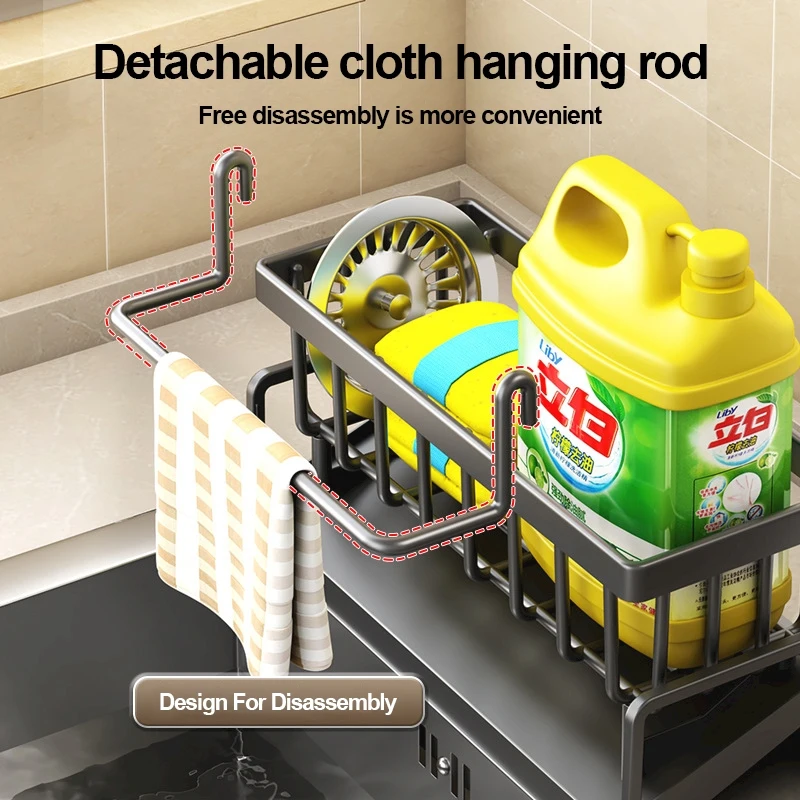 Sponge Rack Organizer Space-Saving Kitchen Solution Multi-Functional Sponge Holder Stylish Kitchen Storage