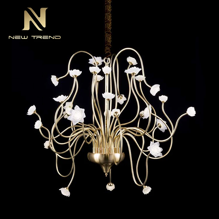 Профессиональный индивидуальный проектный светильник внутреннее украшение стеклянная Цветочная Роскошная пользовательская светодиодная люстра
