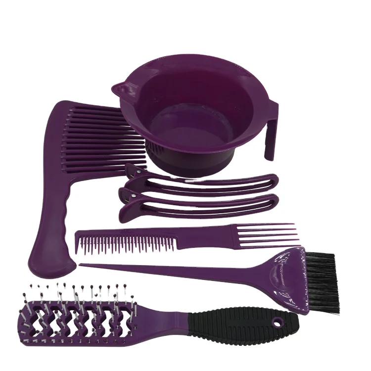 7 PCS Elegant purple salon accessories color hair beauty salon tools