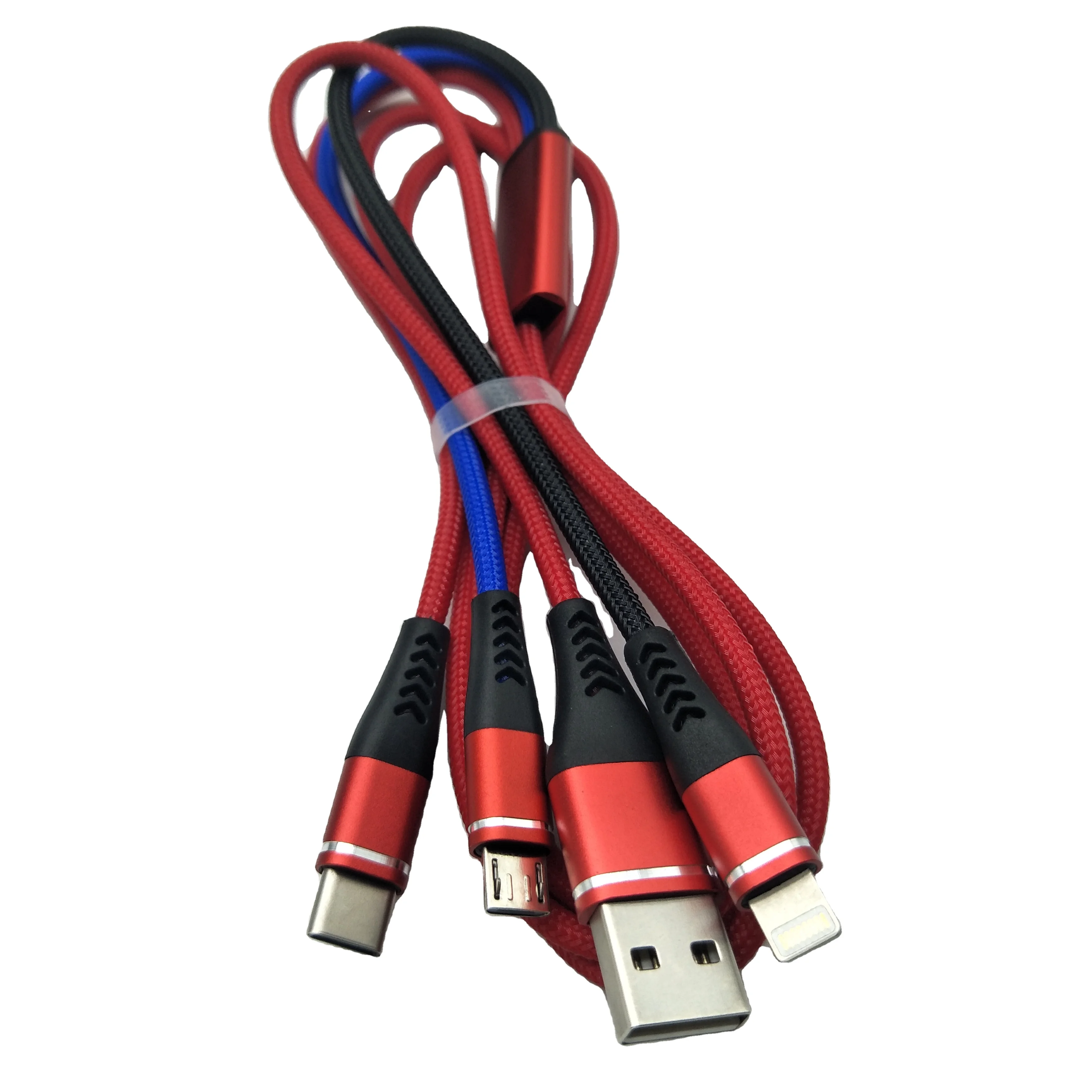  Оптовая продажа с фабрики для трех прочный быстрой зарядки TPYE-C micro usb cbale мобильного телефона