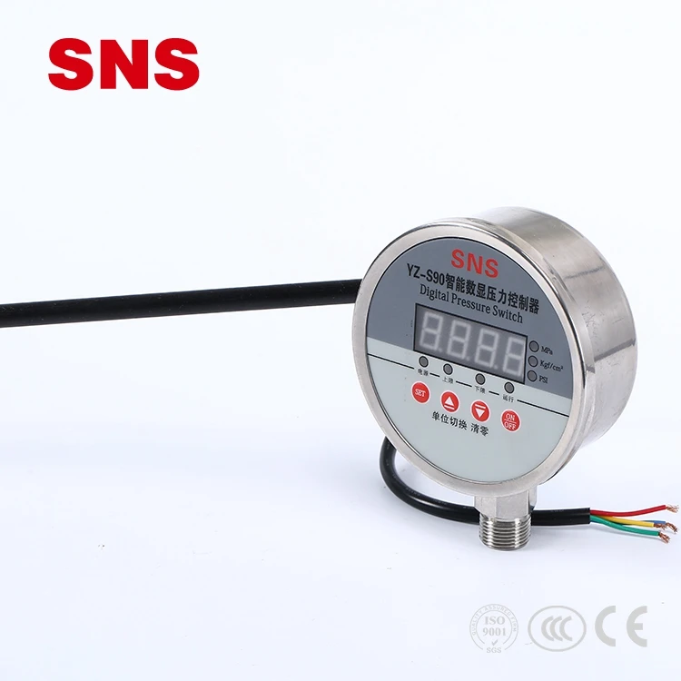 SNS YZ-S9 supplier Intelligent Industrial Digital Pressure Gauge with LED
