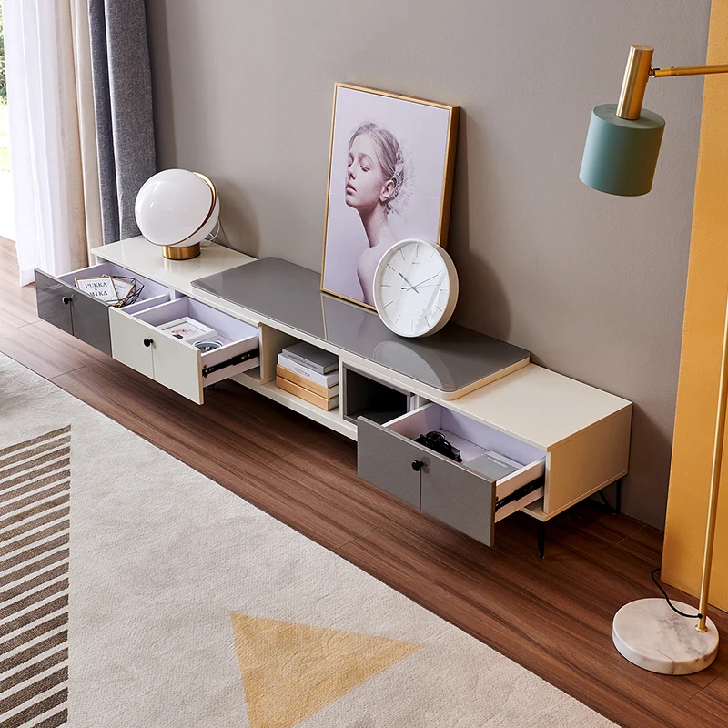 120797K Quanu nordic round corner metal feet latest design living room furniture morden tv stands