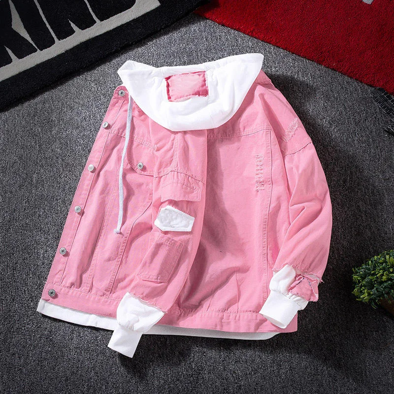Customized Hooded Mens Jackets Slim Fit Street Trench Casual Sports Hip Hop Bomber Washed Mens Coats