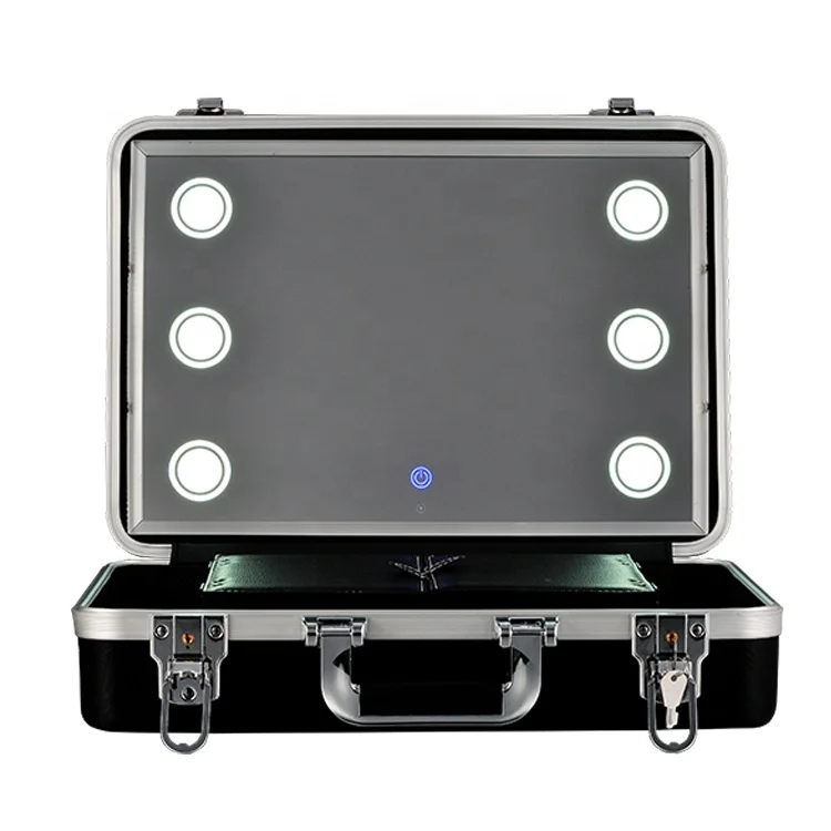 
2020 New Style 3 grades Color Lights Professional Makeup Train Case Box with Mirror 