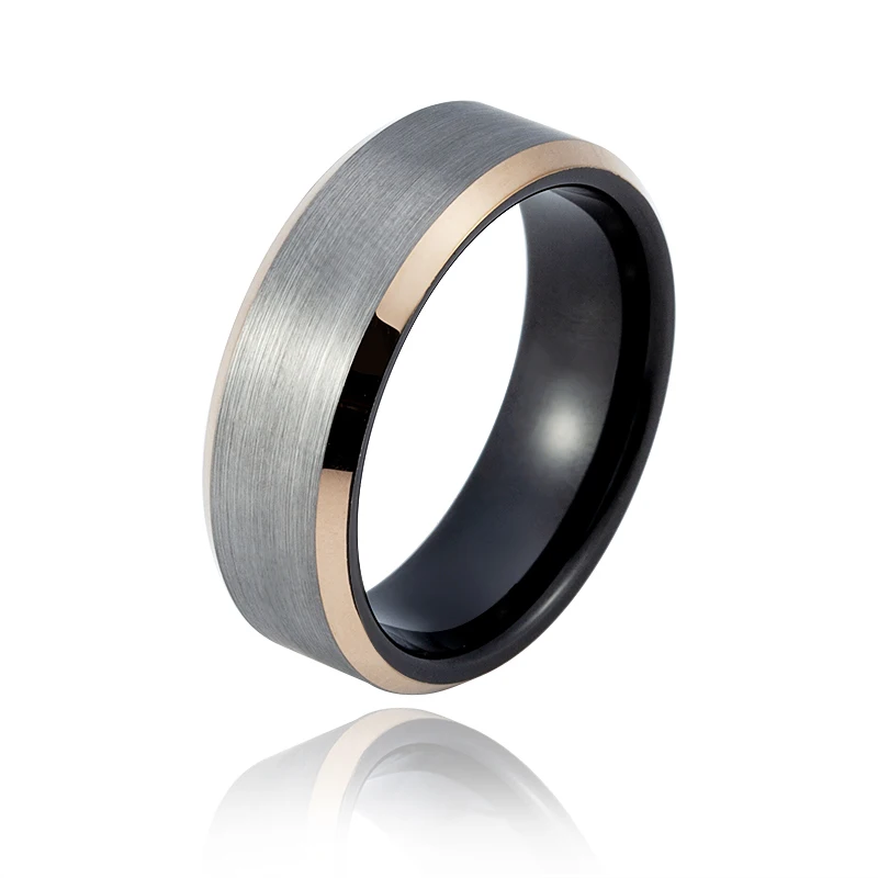 8mm Simple Wedding Band Matte Black Watanabe Men Tungsten Carbide Ring